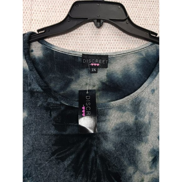 Women's Grey Tie dye Comfy Loungewear Pullover Blouse Plus Size 2X *stretchy* - Picture 2 of 10